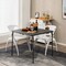 Costway Folding Camping Table Portable HDPE Outdoor Picnic Dining Table w/ Handle White\Grey
